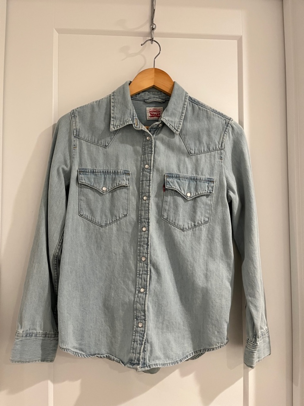 Levi's Light Blue Denim Western Pearl Snap Shirt